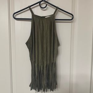 LA Hearts Fringe Crop Tank